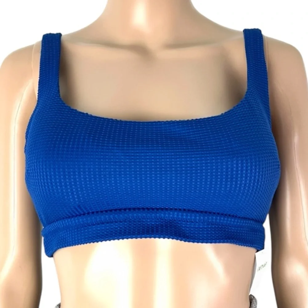 New Aerie Textured Blue Minimalist Pullover Padded Bralette